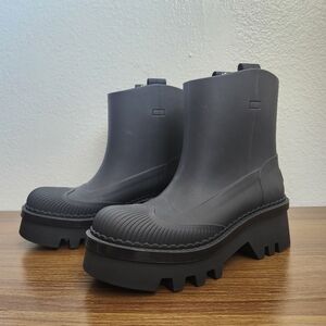 Chloé Betty Rain Boots Black Size 37 Chunky Platform Rubber Boots Designer
